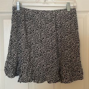 Black and white leopard skirt